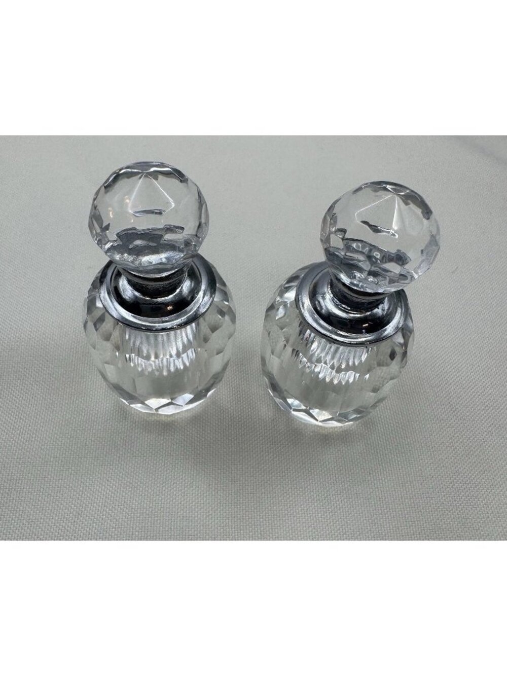 Vintage Crystals Perfume Bottle-Two Small Bottles - Empty Crystals Bottles 2”